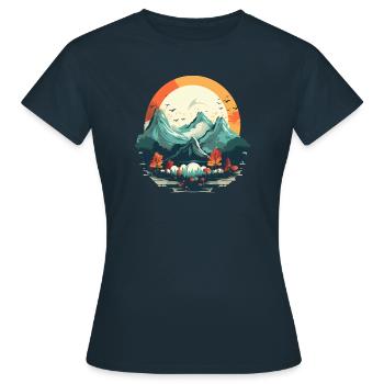Landschaft - Frauen T-Shirt - Navy - Vorne - AI Model Female 172 dark (172cm)