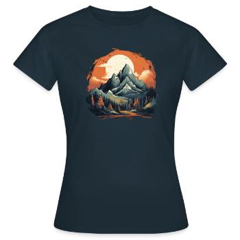 Landschaft - Frauen T-Shirt - Navy - Vorne - AI Model Female 172 dark (172cm)
