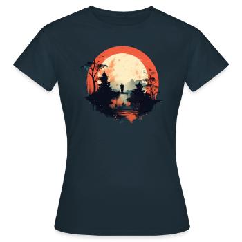 Paysage - T-shirt Femme - marine - Devant - AI Model Female 172 dark (172cm)