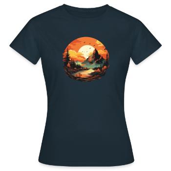 Paysage - T-shirt Femme - marine - Devant - AI Model Female 172 dark (172cm)