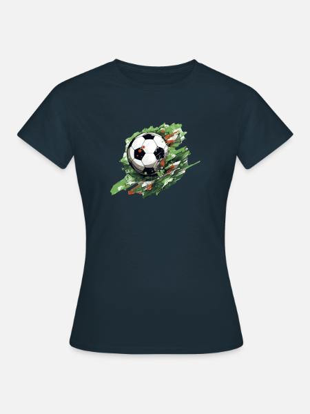 Fußball Ball - Frauen T-Shirt - Navy