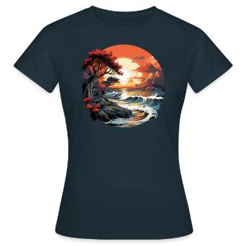 Tropical - Women's T-Shirt - navy - Front - AI Model Female 172 dark (172cm)