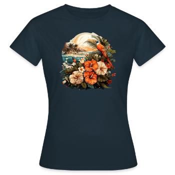 Tropical - Women's T-Shirt - navy - Front - AI Model Female 172 dark (172cm)