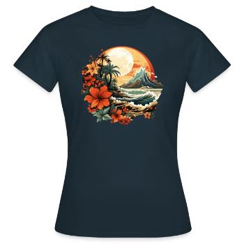 Tropical - Women's T-Shirt - navy - Front - AI Model Female 172 dark (172cm)