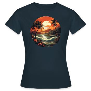 Tropical - Women's T-Shirt - navy - Front - AI Model Female 172 dark (172cm)