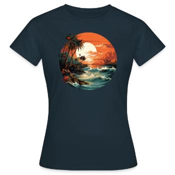 Tropical - Women's T-Shirt - navy - Front - AI Model Female 172 dark (172cm)