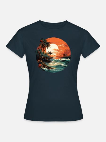 Tropisch - Frauen T-Shirt - Navy
