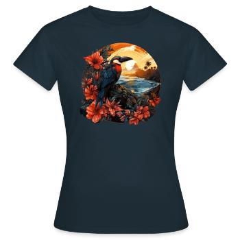 Tropical - Women's T-Shirt - navy - Front - AI Model Female 172 dark (172cm)