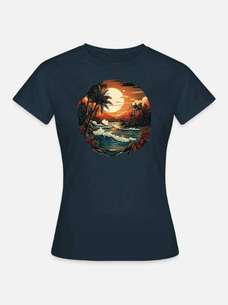 Tropisch - Frauen T-Shirt - Navy