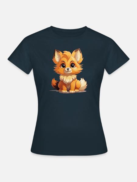 Fuchs - Kawaii Style - Frauen T-Shirt - Navy