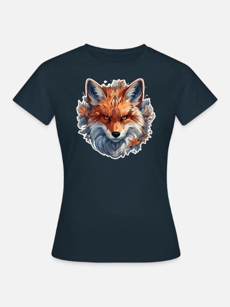 Fuchs - Illustration - Frauen T-Shirt - Navy