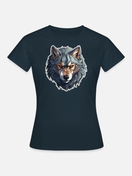 Wolf - Illustration - Frauen T-Shirt - Navy