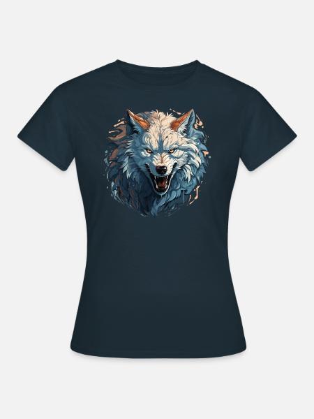 Wolf - Illustration - Frauen T-Shirt - Navy