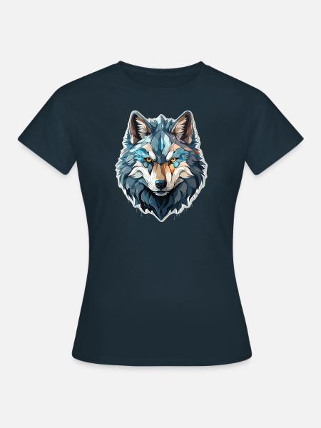 Wolf - Illustration - Frauen T-Shirt - Navy
