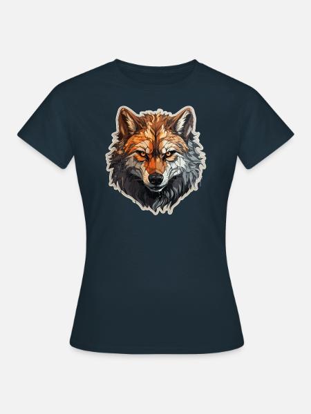 Wolf - Illustration - Frauen T-Shirt - Navy