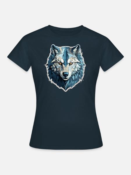 Wolf - Illustration - Frauen T-Shirt - Navy
