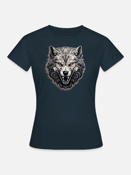 Wolf - Illustration - Frauen T-Shirt - Navy