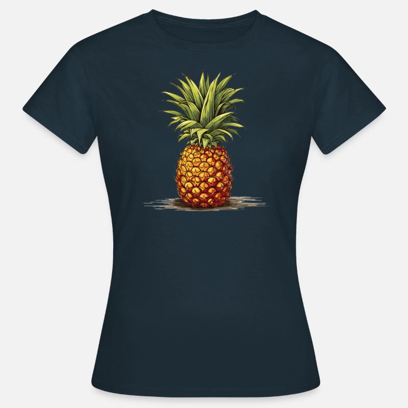 Ananas - illustrazione - Maglietta da donna - navy