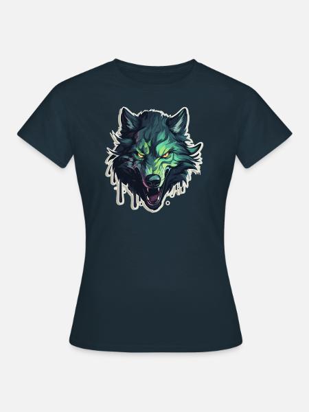 Wolf - Illustration - Frauen T-Shirt - Navy
