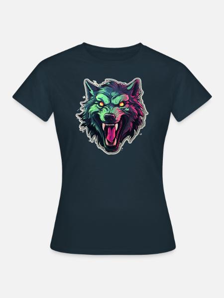 Wolf - Illustration - Frauen T-Shirt - Navy