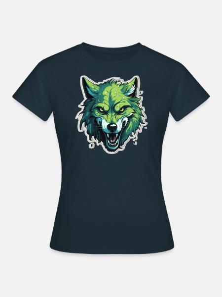 Wolf - Illustration - Frauen T-Shirt - Navy