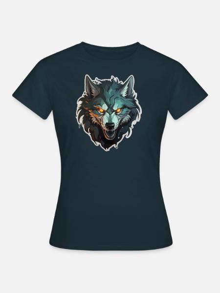 Wolf - Illustration - Frauen T-Shirt - Navy