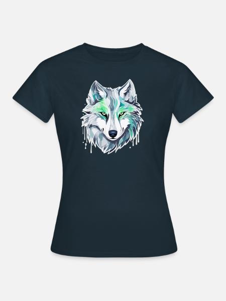 Wolf - Illustration - Frauen T-Shirt - Navy