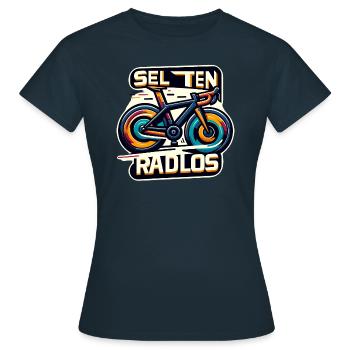 Selten Radlos - Fahrrad Illustration - Frauen T-Shirt - Navy - Vorne - AI Model Female 172 dark (172cm)