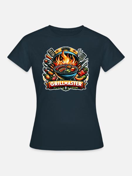 GrillMaster - Grill Illustration - Frauen T-Shirt - Navy