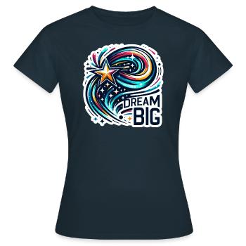 Dream Big - Shooting Star Illustration - Women's T-Shirt - navy - Front - AI Model Female 172 dark (172cm)