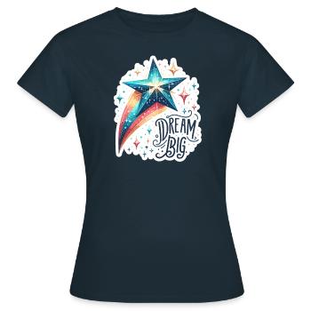 Dream Big - Shooting Star Illustration - Women's T-Shirt - navy - Front - AI Model Female 172 dark (172cm)