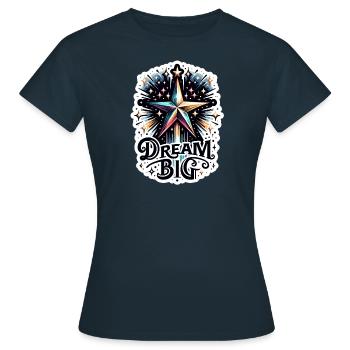 Dream Big - Shooting Star Illustration - Women's T-Shirt - navy - Front - AI Model Female 172 dark (172cm)