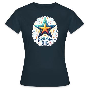 Dream Big - Shooting Star Illustration - Women's T-Shirt - navy - Front - AI Model Female 172 dark (172cm)