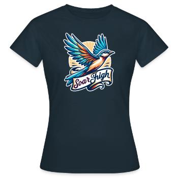 Soar High - Bird Illustration - Women's T-Shirt - navy - Front - AI Model Female 172 dark (172cm)