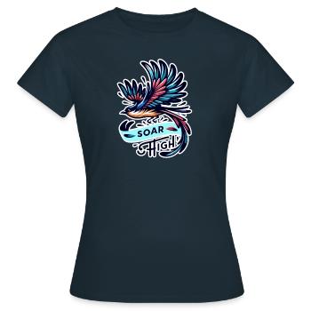 Soar High - Bird Illustration - Women's T-Shirt - navy - Front - AI Model Female 172 dark (172cm)