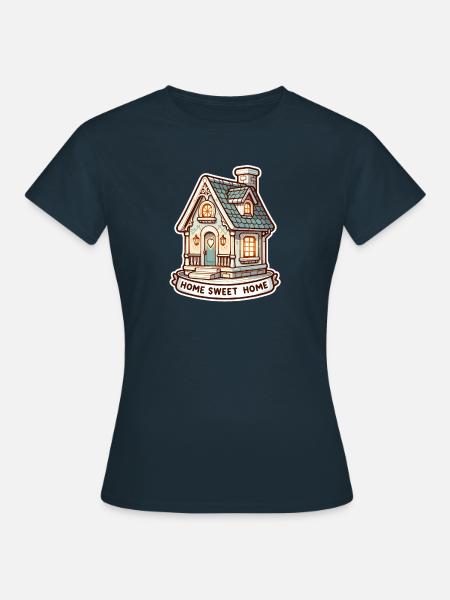 Home Sweet Home - Haus Illustration - Frauen T-Shirt - Navy