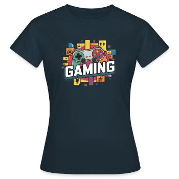 Jeux - Manettes - T-shirt Femme - marine - Devant - AI Model Female 172 dark (172cm)
