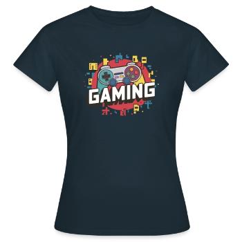Jeux - Manettes - T-shirt Femme - marine - Devant - AI Model Female 172 dark (172cm)