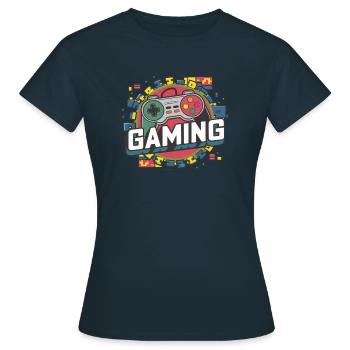 Jeux - Manettes - T-shirt Femme - marine - Devant - AI Model Female 172 dark (172cm)