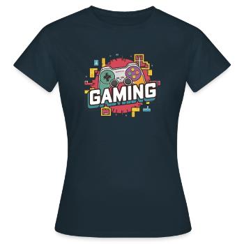 Jeux - Manettes - T-shirt Femme - marine - Devant - AI Model Female 172 dark (172cm)