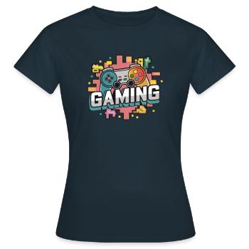 Jeux - Manettes - T-shirt Femme - marine - Devant - AI Model Female 172 dark (172cm)