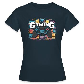 Jeux - Manettes - T-shirt Femme - marine - Devant - AI Model Female 172 dark (172cm)