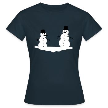 homme de hommes pour le bonhomme de neige neige - T-shirt Femme - marine - Devant - AI Model Female 172 dark (172cm)