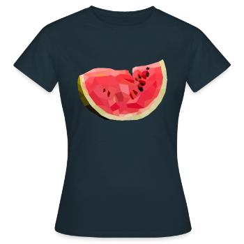 Melon melon in polygon style - Women's T-Shirt - navy - Front - AI Model Female 172 dark (172cm)