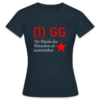 Grundgesetz - Frauen T-Shirt - Navy - Vorne - AI Model Female 172 dark (172cm)