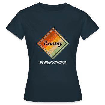 Ronny Namensbedeutung - Frauen T-Shirt - Navy - Vorne - AI Model Female 172 dark (172cm)