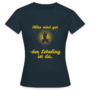 Lehrling - Frauen T-Shirt - Navy - Vorne - AI Model Female 172 dark (172cm)