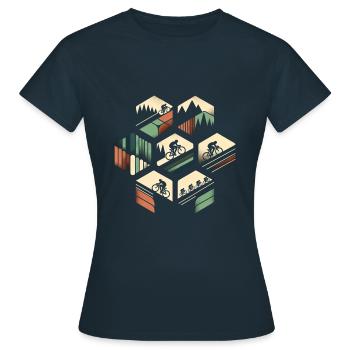 Bicyclette - T-shirt Femme - marine - Devant - AI Model Female 172 dark (172cm)