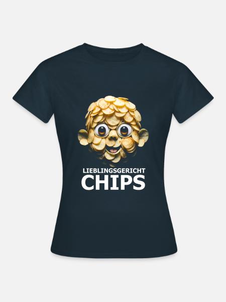 Chips essen - Frauen T-Shirt - Navy
