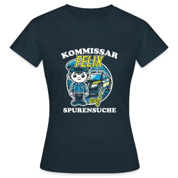 Kommissar Felix Spurensuche - Frauen T-Shirt - Navy - Vorne - AI Model Female 172 dark (172cm)